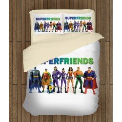 3D детско спално бельо Супер приятели - Super Friends