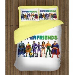 3D детско спално бельо Супер приятели - Super Friends