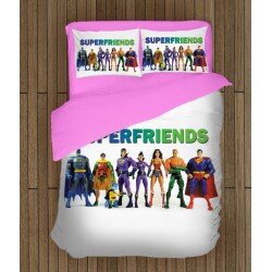 3D детско спално бельо Супер приятели - Super Friends