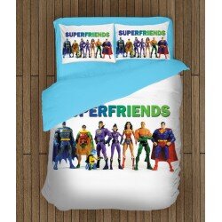 3D детско спално бельо Супер приятели - Super Friends