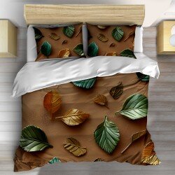 Спално бельо Tiny leaves in shades of olive - Нюанси на маслина