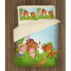 3D детски спален комплект Трите прасенца - Three Little Pigs