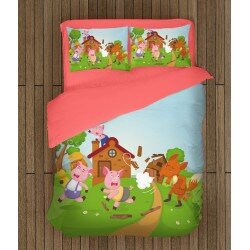 3D детски спален комплект Трите прасенца - Three Little Pigs