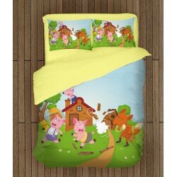 3D детски спален комплект Трите прасенца - Three Little Pigs