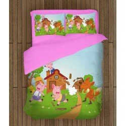 3D детски спален комплект Трите прасенца - Three Little Pigs