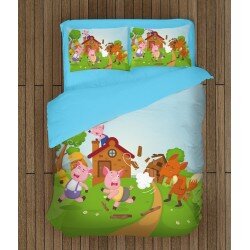 3D детски спален комплект Трите прасенца - Three Little Pigs
