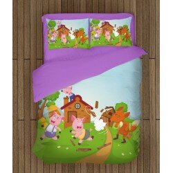 3D детски спален комплект Трите прасенца - Three Little Pigs