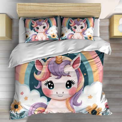 Спално бельо за деца Рисуван еднорог - Unicorn Cartoon