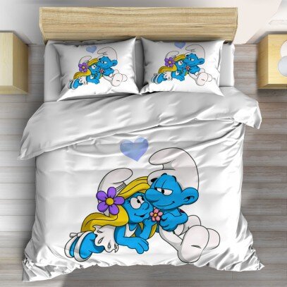 Детско спално бельо Smurfs in Love - Влюбени смърфове